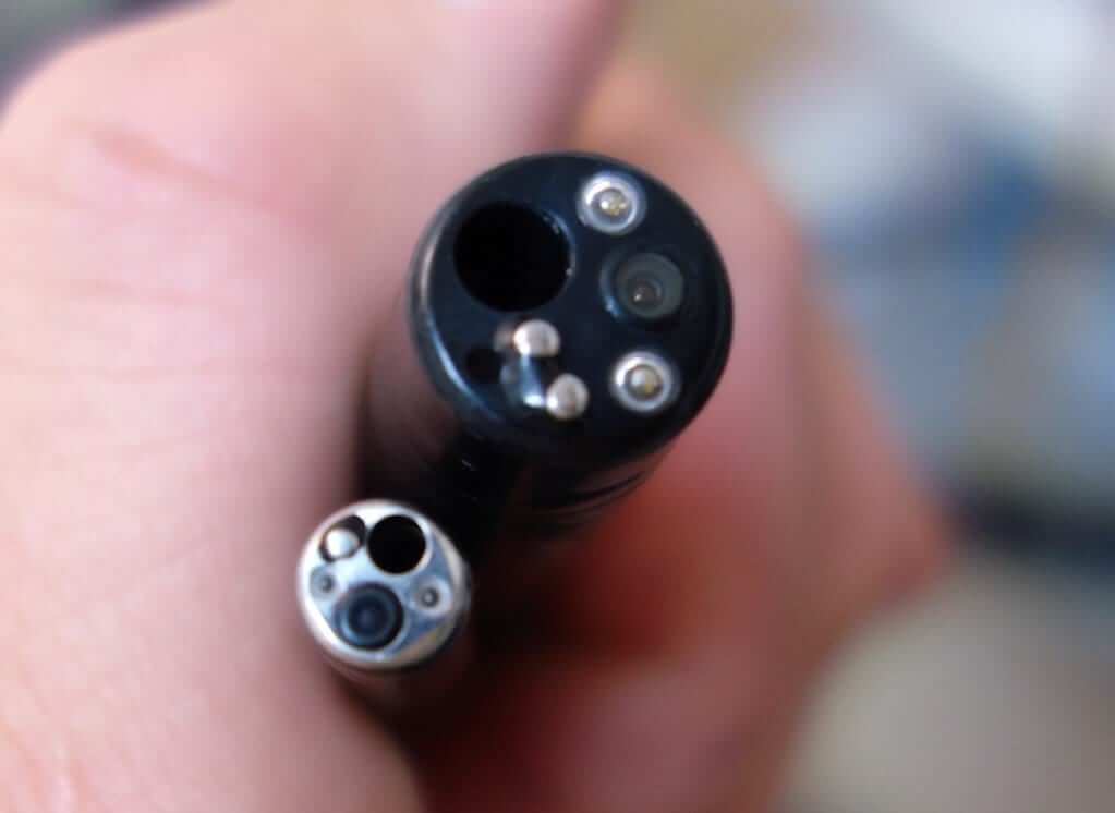 close up to a endoscope camera