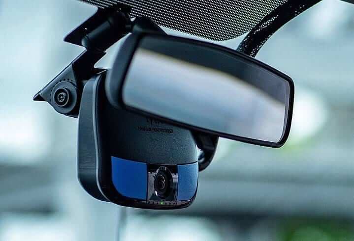 a mounted dash cam