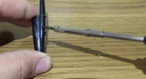 making the hole in the pen cap