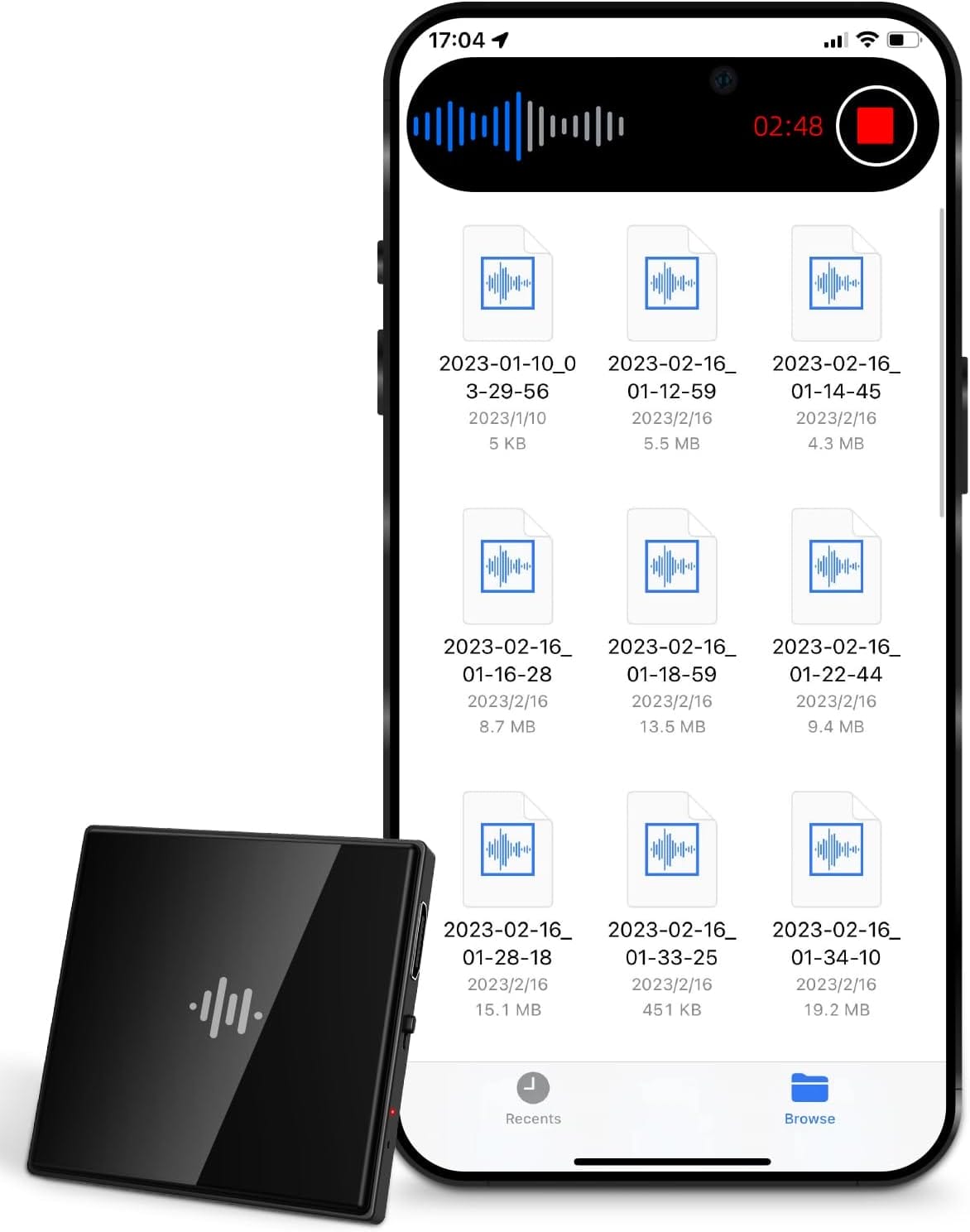 Voice Recorder, Audio recorder with AI-Triple Intelligent Noise Cancellation,Recording Device with 64GB,Digital Video Recorders with Playback, Voice Activated Recorder for Lectures, Meetings, Intervie
