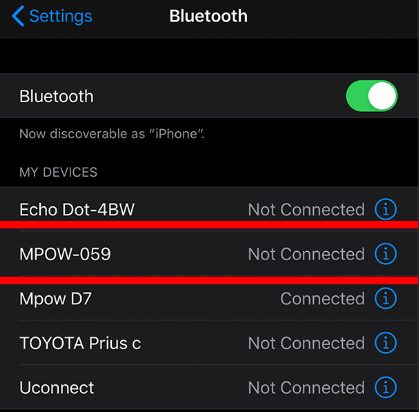 android phone - MPOW-059 device bluetooth