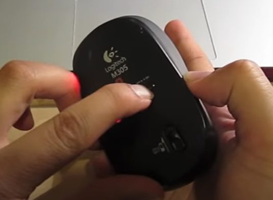 logitech mouse on button