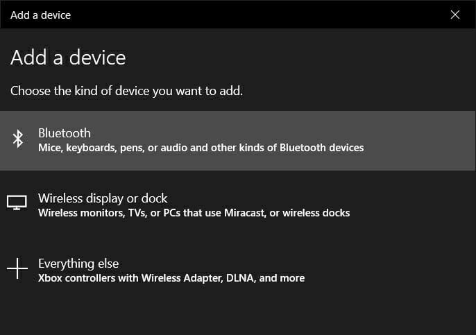 windows 10 settings devices for bluetooth add a device