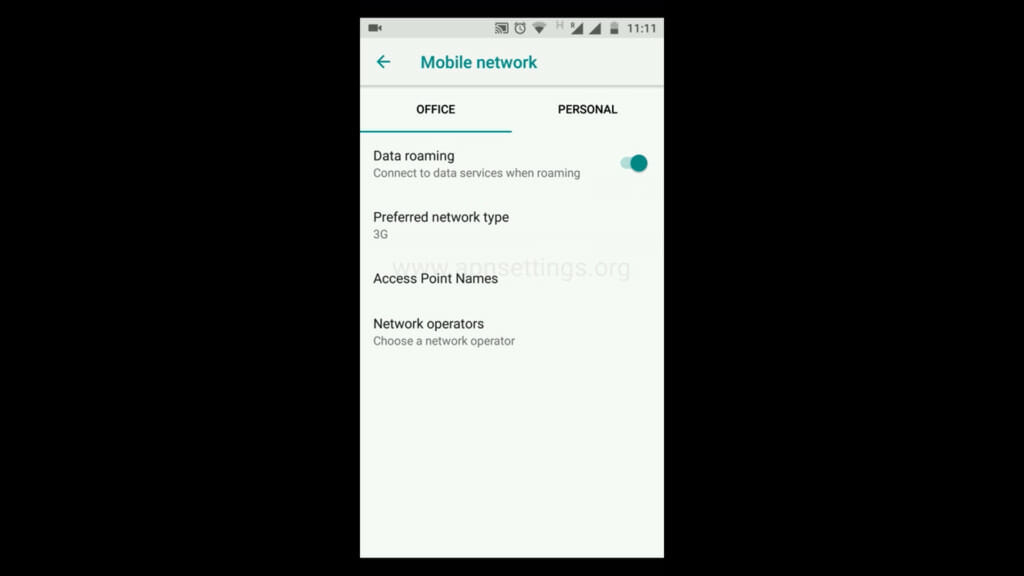 Android - mobile network setting