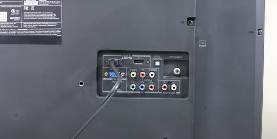 back inputs of a tv