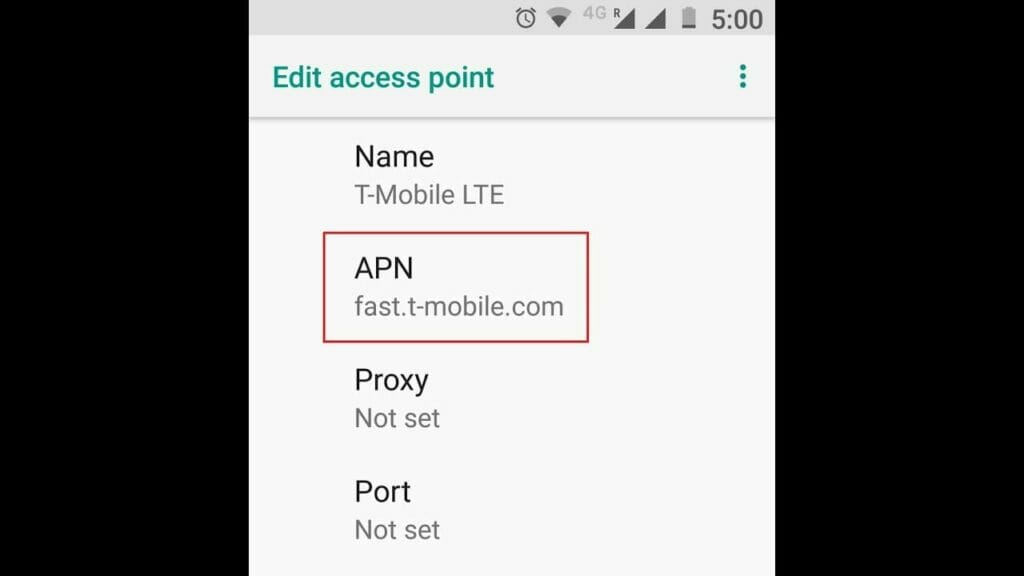 T mobile 4G LTE APN Settings for Android USA