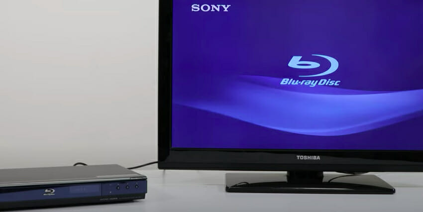 toshiba tv and sony blueray box