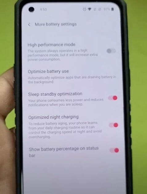 tap on optimized night charging