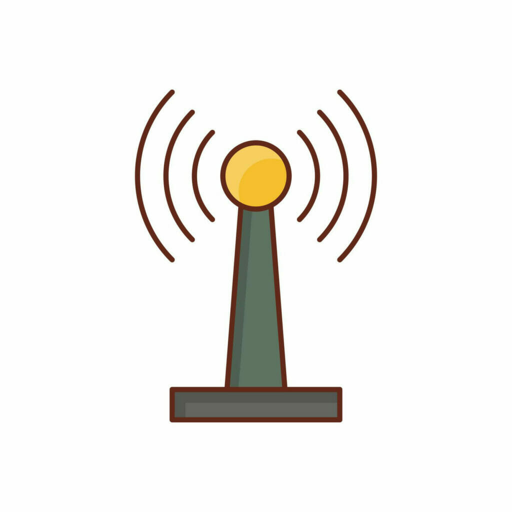 3d icon of an signal antenna