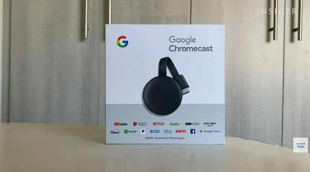 a Google Chromecast device still in the box