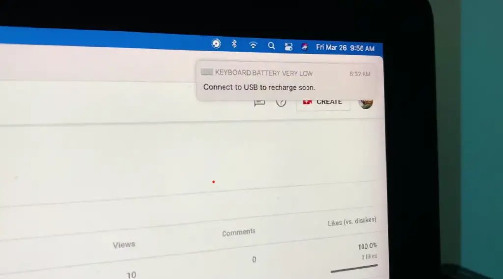 desktop notification for low battery keyboard
