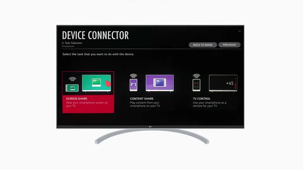 device connector; from phone to tv