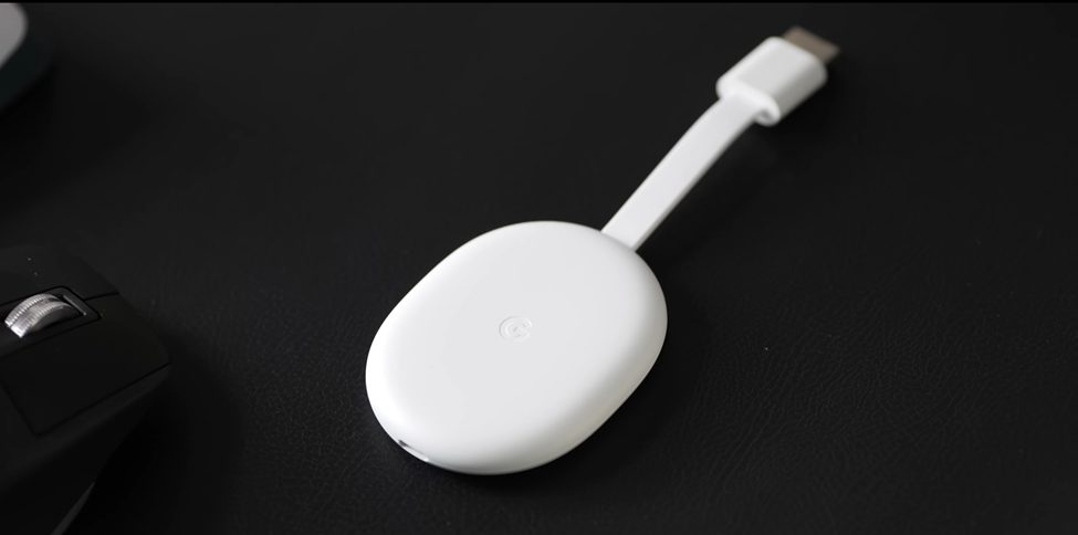 google chromecast device in white color