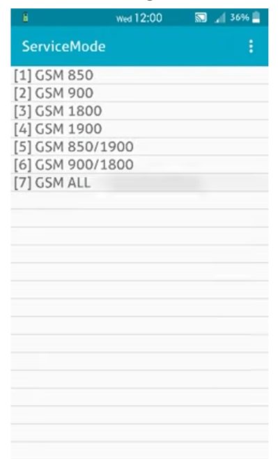 GSM service mode code