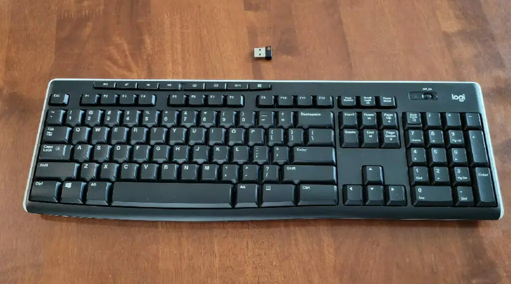 logitech black wireless keyboard with wireless adapter