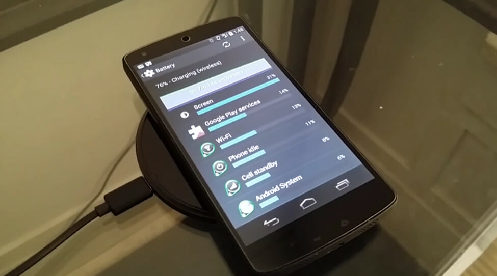 phone charging on a wireless charger