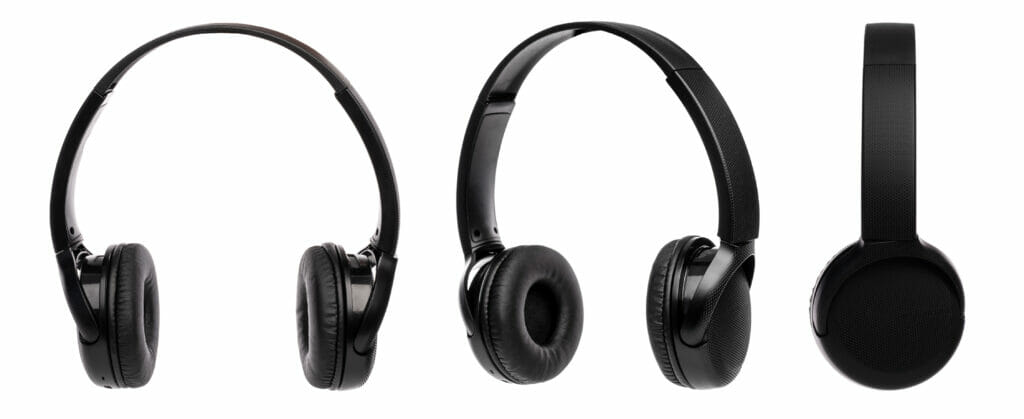 set of black wireless headphones
