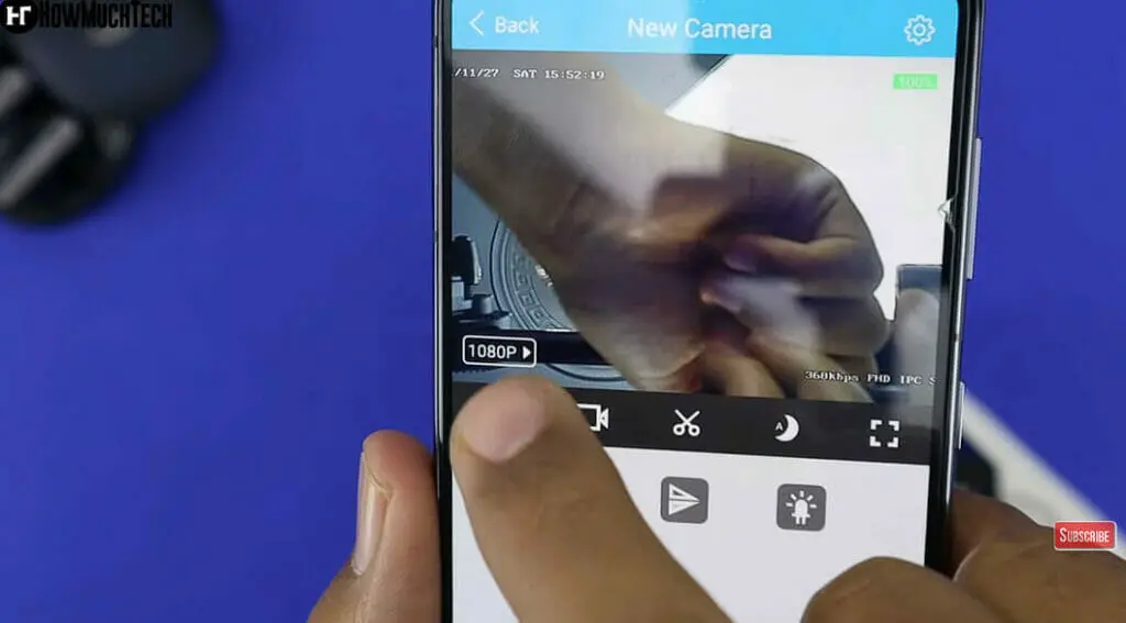 setting the spy camera's resolution via mobile app