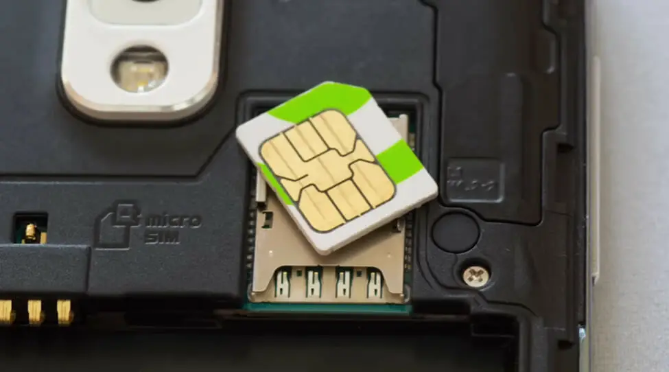 sim card outside phone's sim card slot