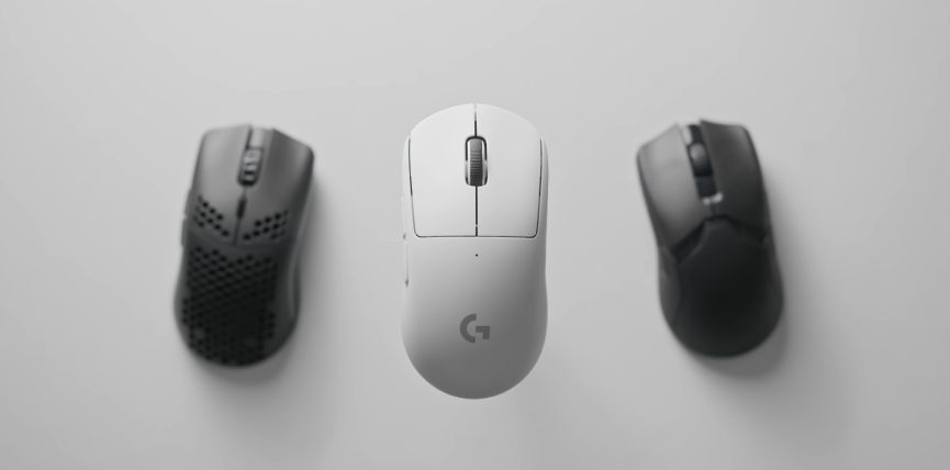 three wireless mouse; 2 black and 1 white