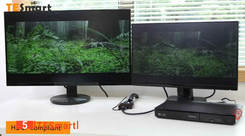 two monitors mirroring one another