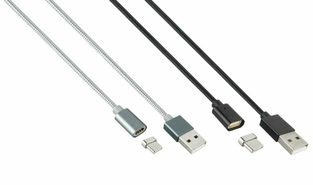 Type-C USB cables; gray and black