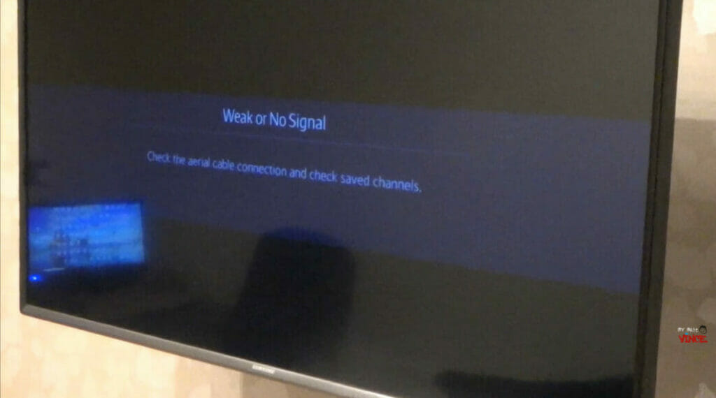 weak or No signal message on TV screen