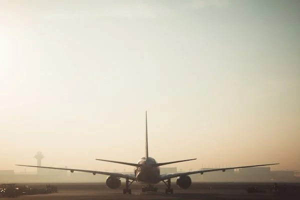 an airplane on the runway