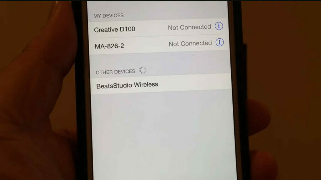 beats headphone showing up on the list of pairable device on the mobile phone