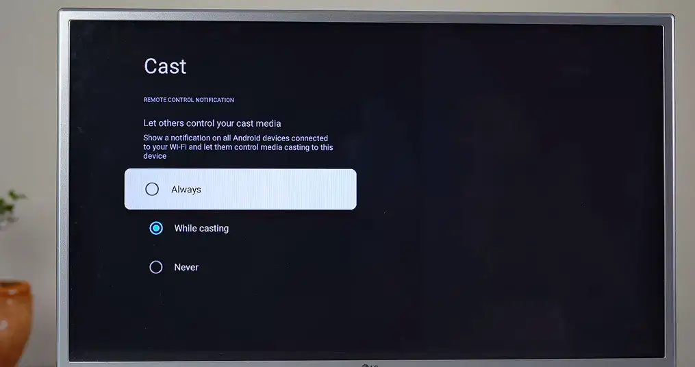 clicking on Cast on both the Chromebook and TV
