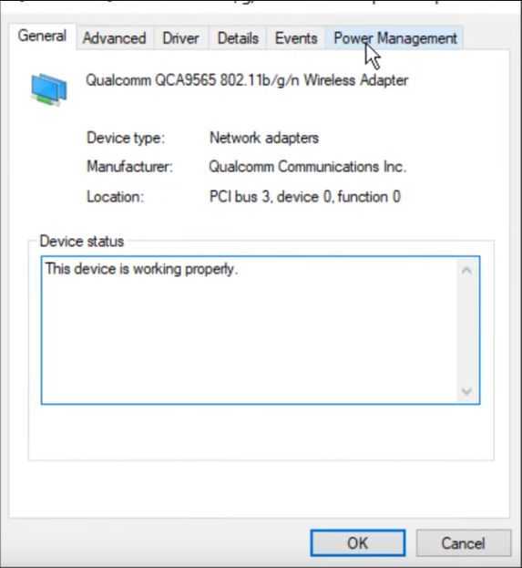 General setting to check if device is working properly