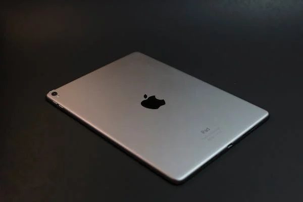 ipad in a black background