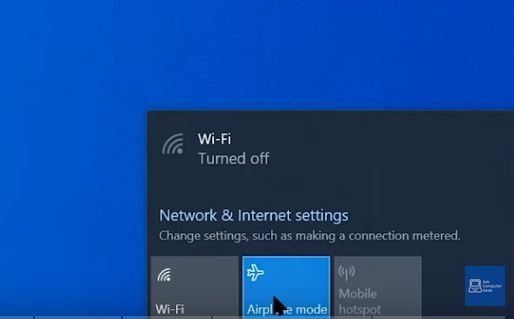 turning off wi-fi for airplane mode