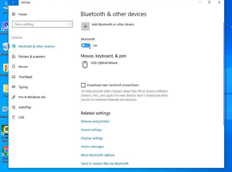 turning on Bluetooth on your windows laptop