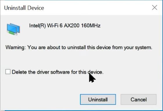 window prompt when uninstalling device from the system