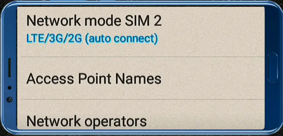 choose access point names on the 5g phone