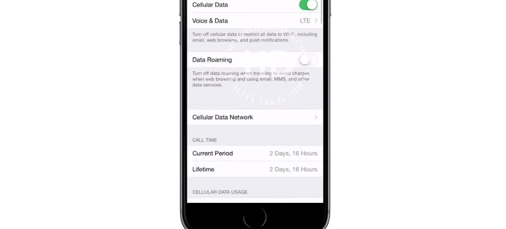 enabled cellular data on an iphone setting