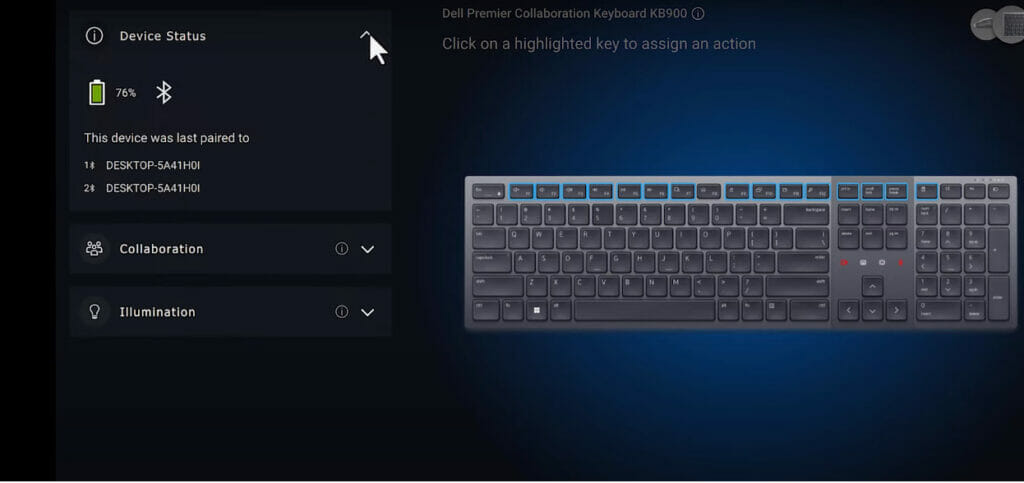 A successfully connected dell keyboard to computer