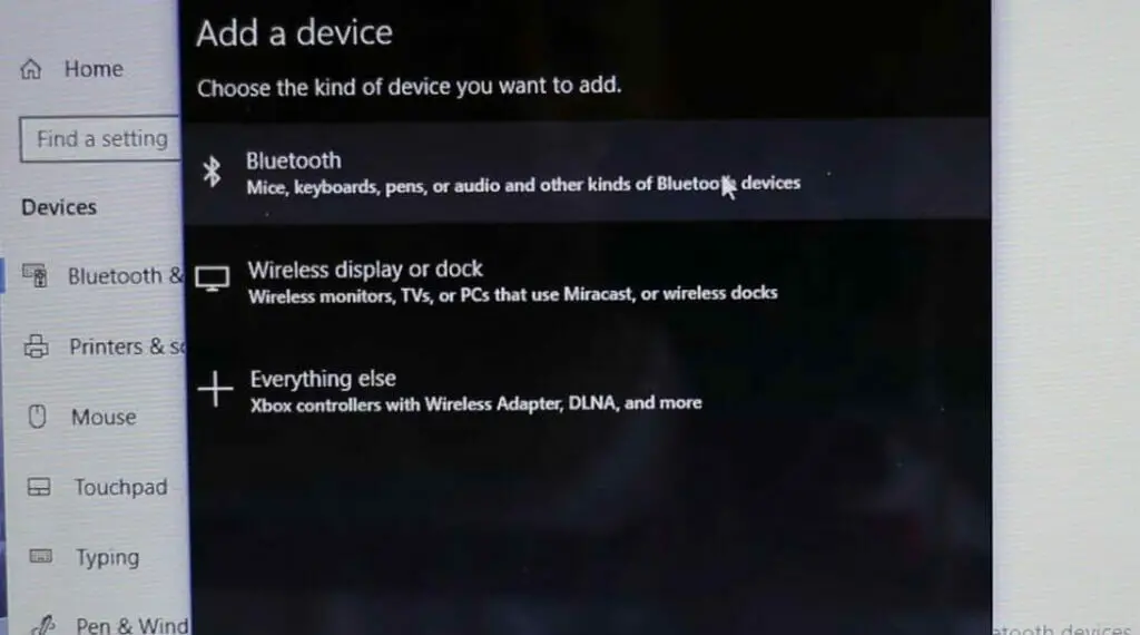 Navigate to Add a New Device on Bluetooth & other devices setting