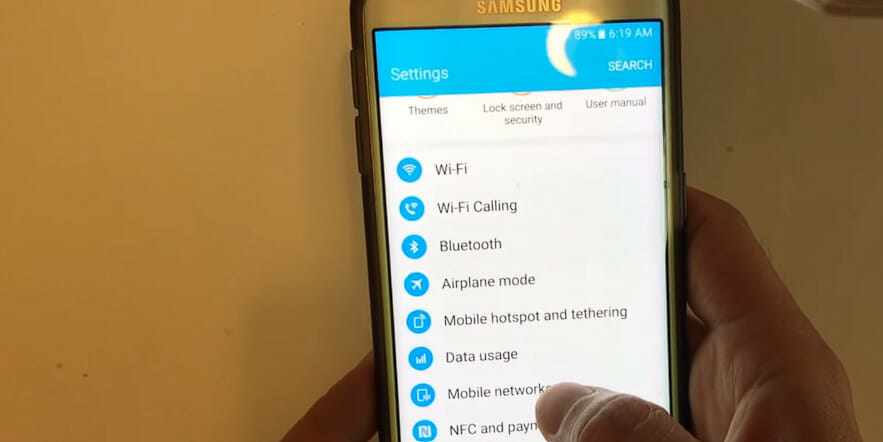 Select Mobile Networks on the phone setting list