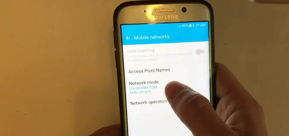 tap on Network Mode