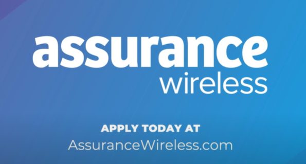 Assurance wireless logo on a blue background with text APPLY TODAY AT AssuranceWireless.com