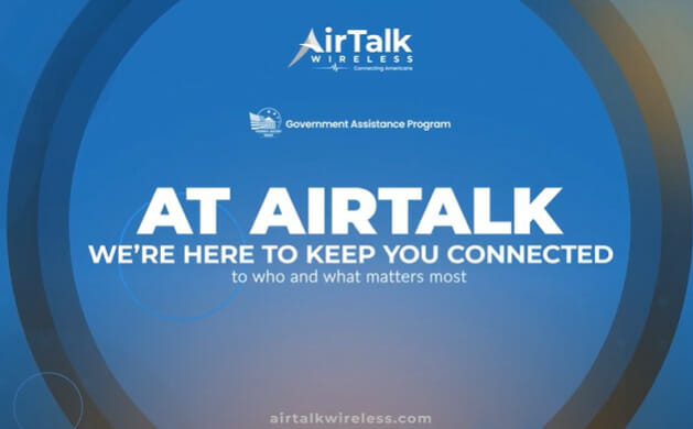 An AirTalk logo and tagline "At airtalk we're here to keep you connected"