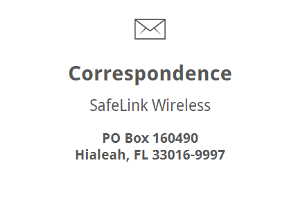 A white envelope icon with the words correspondance safelink wireless