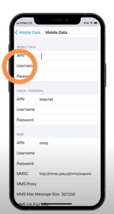 An iPhone's mobile data setting