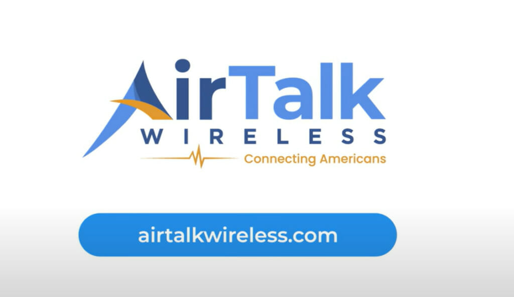 Airtalk wireless logo and airtalkwireless.com button in blue