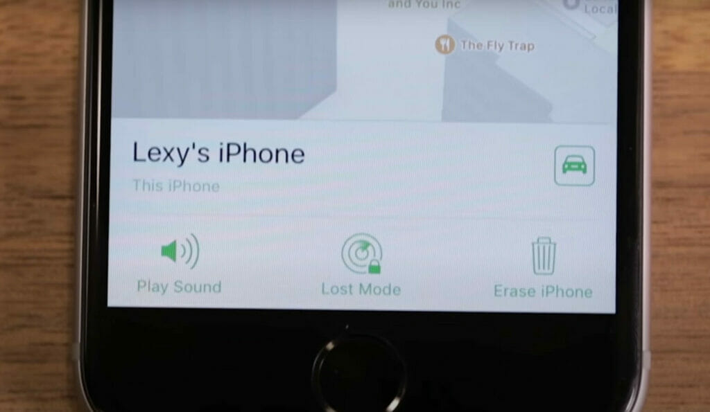 A screenshot of Lexy's iPhone location