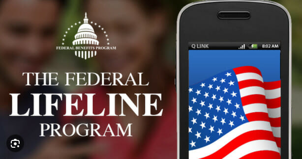 The federal lifeline program is shown on a cell phone