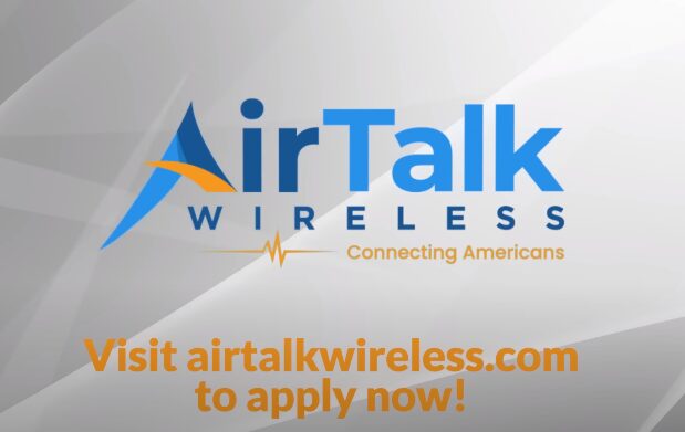 An AirTalk banner with logo and text to apply now!