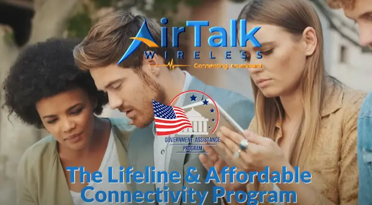 An AirTalk Wireless banner with the US Government Assistance Program ad